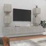 vidaXL Ensemble de meubles TV 6 Pièces Gris béton Bois d'ingénierie