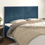 vidaXL Têtes de lit 4 Pièces Bleu foncé 90x5x78/88 cm Velours