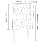 vidaXL Tête de lit avec oreilles Gris foncé 83x23x118/128 cm Tissu