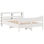 vidaXL Cadre de lit avec tête de lit blanc 135x190 cm bois pin massif