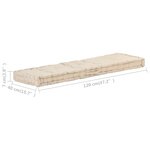 vidaXL Coussins de plancher de palette 2 Pièces Coton Beige