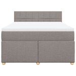 vidaXL Sommier à lattes de lit avec matelas Taupe 140x190 cm Tissu