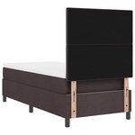 vidaXL Lit Box Spring avec Matelas Marron Foncé 100x200 cm Tissu