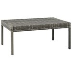 vidaXL Salon de jardin 3 Pièces avec coussins Résine tressée Gris