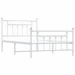 vidaXL Cadre de lit métal avec tête de lit/pied de lit blanc 107x203cm