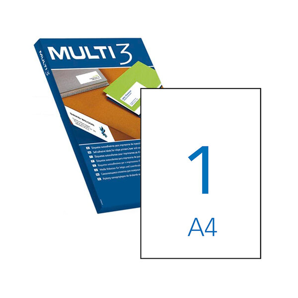 Multi3 Lot de 100 étiquettes 210 0 x 297 0mm