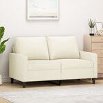 vidaXL Canapé à 2 places Crème 120 cm Velours