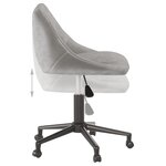 Chaise fauteuil siège pivotante de bureau informatique étude clairvelours gris 02_0024115