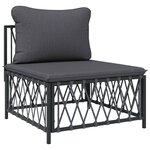 vidaXL Salon de jardin avec coussins 4 Pièces anthracite acier