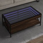 vidaXL Table basse avec LED Infinity chêne marron 90x50x38 cm