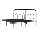 vidaXL Cadre de lit métal avec tête de lit noir 140x200 cm