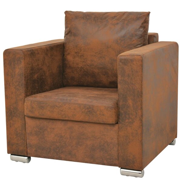 vidaXL Fauteuil marron similicuir daim