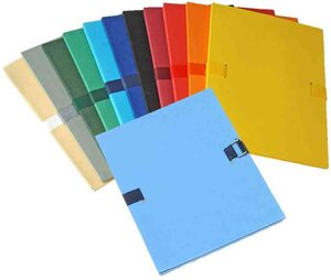 Lot de 10 chemises extensibles à Sangle COLOR LIFE 24x32 cm Toilées Assorties FAST