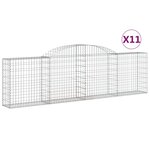vidaXL Paniers à gabions arqués 11 Pièces 300x30x80/100 cm fer galvanisé