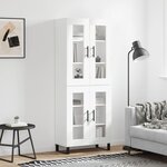 vidaXL Buffet haut Blanc 69 5x34x180 cm Bois d'ingénierie