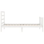 vidaXL Cadre de lit avec tête de lit blanc 90x190 cm bois massif