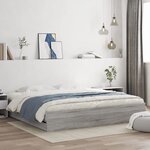 vidaXL Cadre de lit à tiroirs sonoma gris 180x200 cm bois d'ingénierie