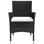vidaXL Chaises de jardin avec coussins lot de 4 Résine tressée Noir