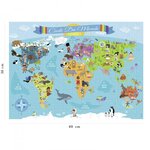 Puzzle 150 pieces - carte du monde - nathan - puzzle enfant + trieur - des 7 ans