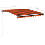 vidaXL Auvent manuel rétractable avec LED 3 5x2 5 m Orange et marron