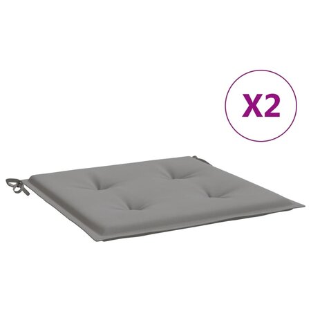 vidaXL Coussins de chaise de jardin lot de 2 gris 50x50x3 cm