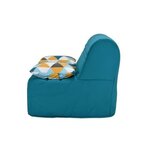 Joe Banquette BZ GEOMETRICO - Tissu turquoise - 143 x 101 x 95 cm