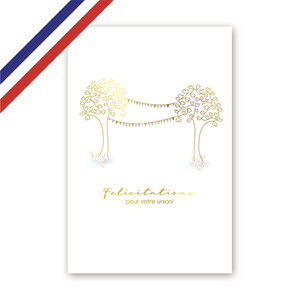 Carte félicitations mariage ou union - arbres