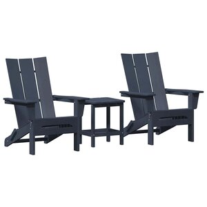 vidaXL Chaise de jardin 3 Pièces Bleu marine 80.5 x 74.5 x 92 cm