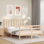vidaXL Cadre de lit avec tête de lit 140x200 cm bois massif