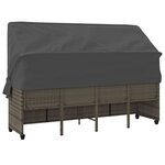 vidaXL Chaise longue avec auvent et coussins gris résine tressée