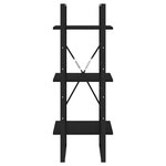 vidaXL Bibliothèque à 3 niveaux Noir 40x30x105 cm Bois de pin massif