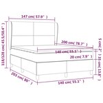 vidaXL Sommier à lattes de lit avec matelas Noir 140x200 cm Velours