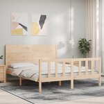 vidaXL Cadre de lit avec tête de lit 160x200 cm bois massif