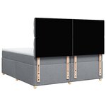 vidaXL Sommier à lattes de lit avec matelas Gris clair 200x200cm Tissu