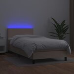 vidaXL Sommier à lattes de lit matelas et LED Cappuccino 90x190cm