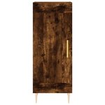 vidaXL Buffet haut Chêne fumé 34 5x34x180 cm Bois d'ingénierie