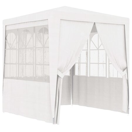 vidaXL Tente de réception avec parois latérales 2 5x2 5m Blanc 90 g/m²