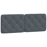 vidaXL Coussin de tête de lit gris foncé 120 cm velours