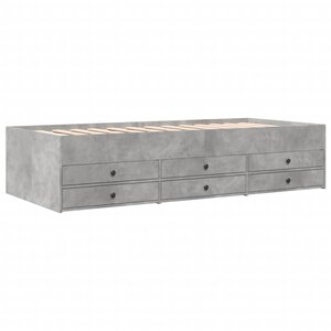 vidaXL Lit de jour et tiroirs gris béton 100x200 cm bois d'ingénierie