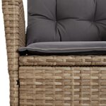 vidaXL Ensemble à manger de jardin et coussins 7 Pièces beige poly rotin