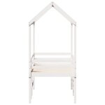 vidaXL Lit haut avec toit blanc 90x200 cm bois de pin massif