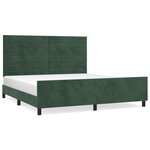 vidaXL Cadre de lit avec tête de lit Vert foncé 180x200 cm Velours