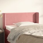 vidaXL Tête de lit avec oreilles Rose 83x16x78/88 cm Velours