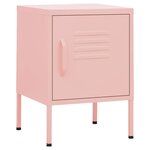 vidaXL Table de chevet Rose 35x35x51 cm Acier