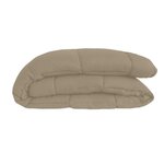 Couette chaude Microfibre Taupe & Lin 240 x 260 cm
