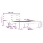 vidaXL Cadre de lit Blanc Bois massif 160x200 cm