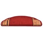 vidaXL Tapis d'escalier autocollants 15 Pièces Rouge 65x21x4 cm
