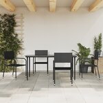 vidaXL Ensemble à manger de jardin 5 Pièces noir résine tressée et acier