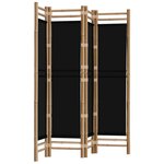 vidaXL Cloison de séparation pliante 4 panneaux 160 cm Bambou et toile