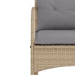 vidaXL Chaise à bascule de jardin avec coussins beige résine tressée